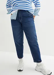 Jean mom taille haute, peu extensible, cropped, bonprix