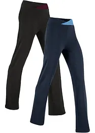 Lot de 2 pantalons de sport en coton, bootcut, bonprix