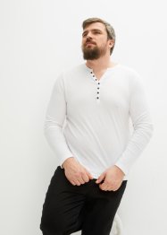 T-shirt col Henley manches longues en coton, Slim Fit, RAINBOW