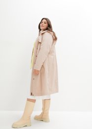 Trenchcoat long à capuche, cintré, légèrement doublé, bonprix