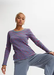 T-shirt côtelé rayé, bonprix