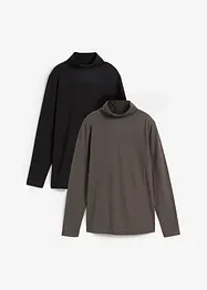 Lot de 2 T-shirts manches longues 100% coton, bonprix