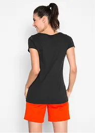 T-shirt en coton avec imprimé placé, manches courtes, bonprix