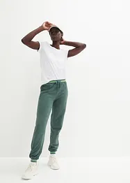 Lot de 2 pantalons molletonnés en coton mélangé, bonprix