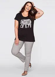 T-shirt en coton avec imprimé devant, manches courtes, bonprix