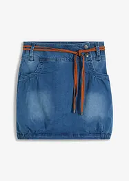 Jupe en jean avec ceinture, bonprix