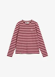 T-shirt manches longues rayé à broderies, bonprix