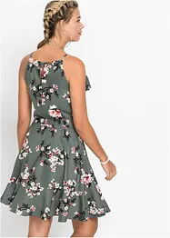 Robe à bretelles et volants, bonprix