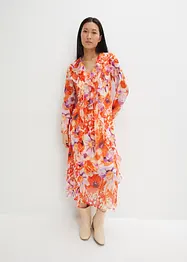 Robe en crêpe à volants, bonprix