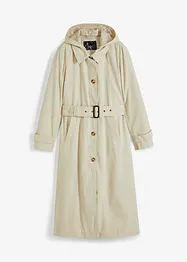 Manteau trench long à capuche amovible, bonprix