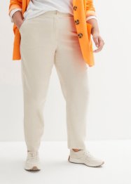 Pantalon en lin taille haute et raccourci à empiècement élastique, bpc bonprix collection