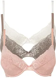 Lot de 3 soutiens-gorge push-up à armatures, bonprix
