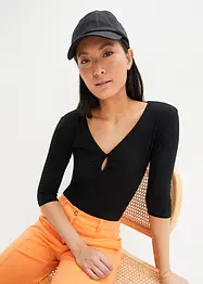 T-shirt côtelé en viscose douce, bonprix