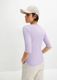 T-shirt côtelé en viscose douce, bonprix