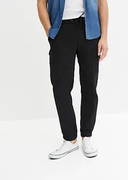 Pantalon taille élastiquée Regular Fit en gaze de coton, Tapered, bonprix