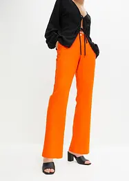 Pantalon taille haute en lin et viscose, bonprix