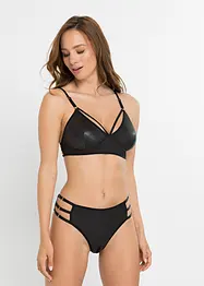 Brassière et string ouvert avec wet look (Ens. 2 pces.), bonprix
