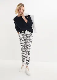 Pantalon imprimé à taille extensible, bonprix