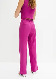 Pantalon taille haute à pinces en lin majoritaire, bonprix