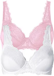Lot de 2 soutiens-gorge à armatures avec dentelle, bonprix