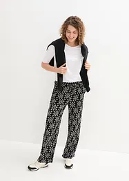 Pantalon palazzo imprimé avec taille élastiquée, bonprix