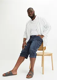 Bermuda long poches cargo en denim léger, coupe loose, bonprix