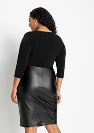 Robe bi-matière avec haut en jersey, bonprix