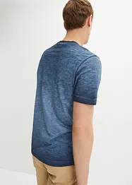 T-shirt col tunisien en 100% coton, aspect délavé, bonprix
