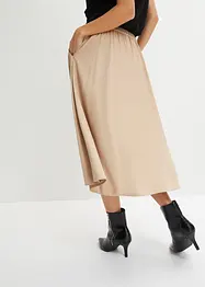 Jupe midi à taille élastiquée, bonprix