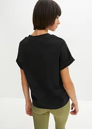 T-shirt boxy avec patte de boutonnage, RAINBOW