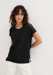 T-shirt ample en coton avec détail en dentelle, bpc bonprix collection