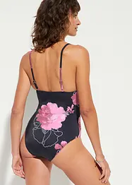 Maillot 1 pièce sculptant, maintien modéré, découpe sur le décolleté, bonprix