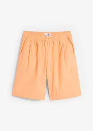 Short large à pinces en lin mélangé avec taille haute élastiquée, bonprix