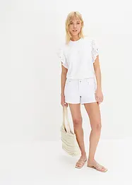 T-shirt à broderies anglaises, bonprix
