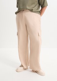 Pantalon cargo avec lin, bpc bonprix collection