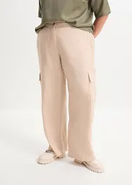 Pantalon cargo avec lin, bonprix