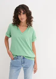 Lot de 5 T-shirts longs et amples à col V, bonprix