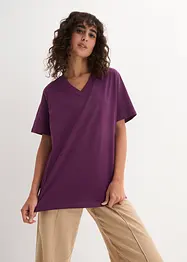 Lot de 5 T-shirts longs et amples à col V, bonprix
