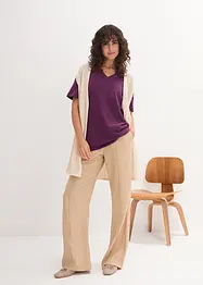 Lot de 5 T-shirts longs et amples à col V, bonprix