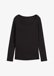 T-shirt manches longues 100% coton à col rond, bonprix
