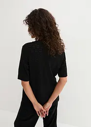 T-shirt en crêpe ajouré, légèrement transparent, bonprix