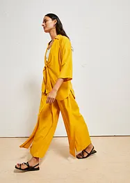 Pantalon palazzo en lin mélangé, bonprix