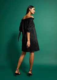 Robe brodée à col Bardot, bonprix