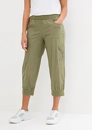 Pantalon cargo 3/4 en coton avec taille élastiquée, bonprix