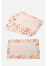 Lot de 4 sets de table avec imprimé feuille, bonprix