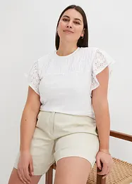 T-shirt à broderies anglaises, bonprix