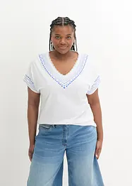 T-shirt coton ample avec imprimé brodé, bonprix