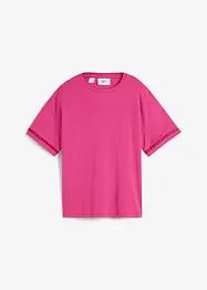 T-shirt avec finition dentelle aux manches, bonprix