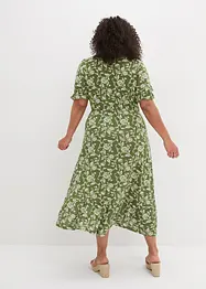 Robe en jersey à manches bouffantes et volant, bonprix