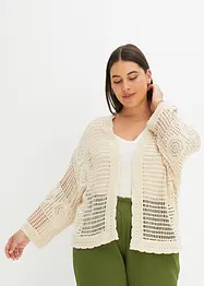 Gilet en maille, aspect crochet, bonprix